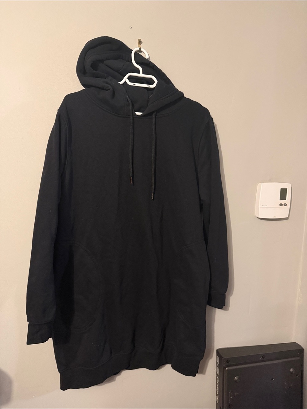 George Black Longline Hoodie Sweatshirt